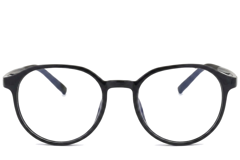 BS0620-0208_Black_Oval_TR90_Glasses_corner-front