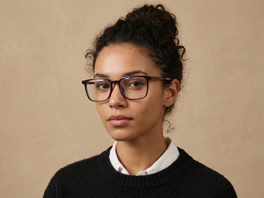 BS0620-0210_Green_Rectangular_TR90_Glasses_corner-tryon_female