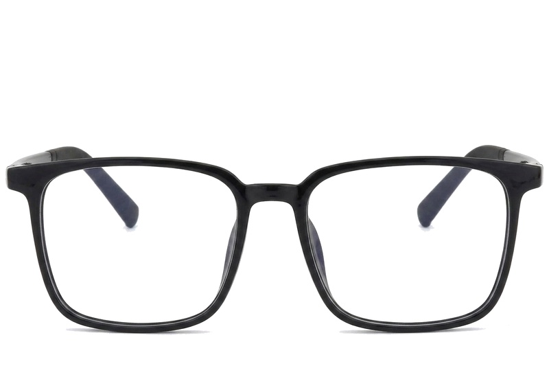 BS0620-0213_Black_Rectangular_TR90_Glasses_corner-front