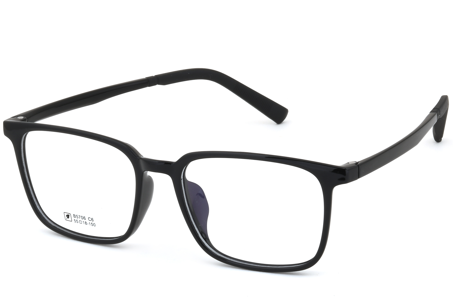 BS0620-0213_Black_Rectangular_TR90_Glasses_corner