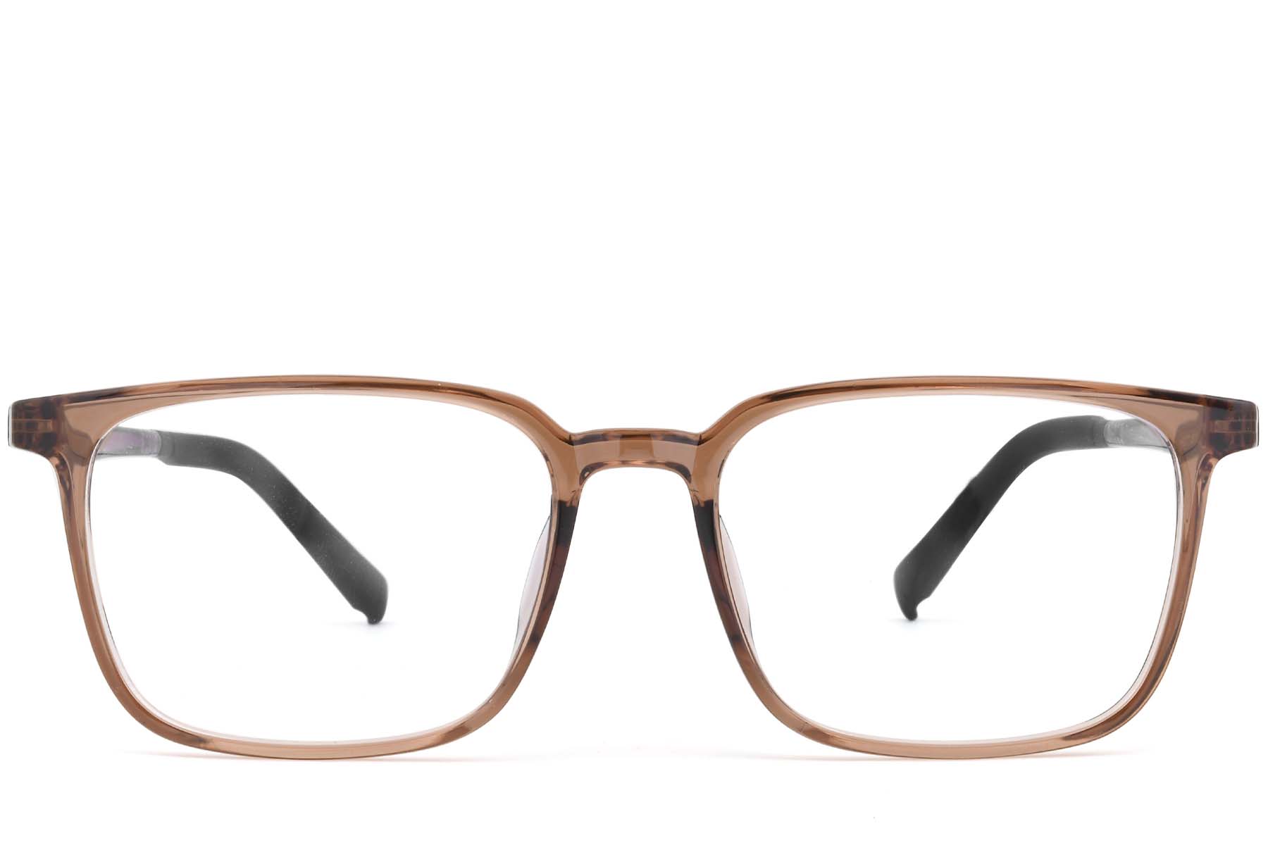 BS0620-0214_Brown_Rectangular_TR90_Glasses_front