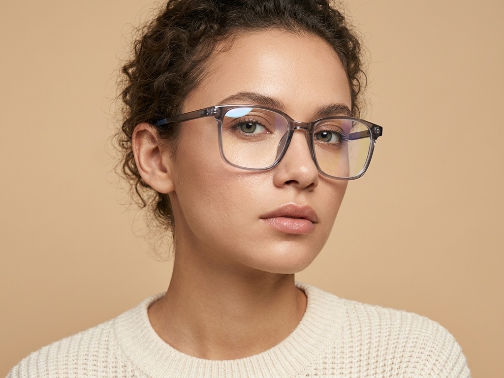 BS0620-0216_Grey_Rectangular_TR90_Glasses_corner-tryon_female