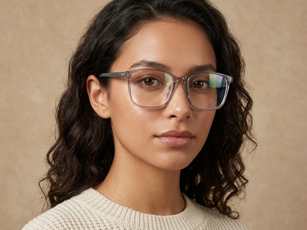BS0620-0218_Grey_Rectangular_TR90_Glasses_corner-tryon_female