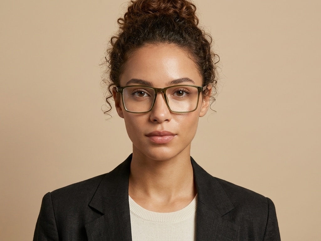 BS0620-0222_Green_Rectangular_TR90_Glasses_corner-tryon_female