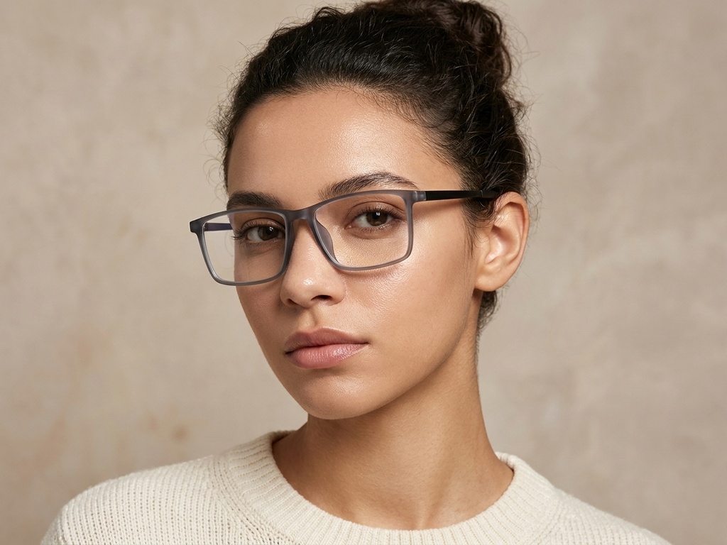 BS0620-0224_Grey_Rectangular_TR90_Glasses_corner-tryon_female