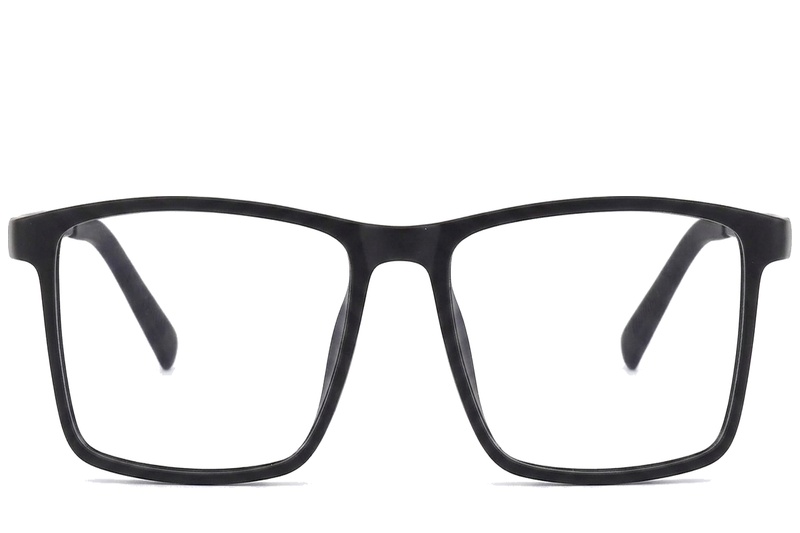 BS0620-0226_Black_Rectangular_TR90_Glasses_corner-front