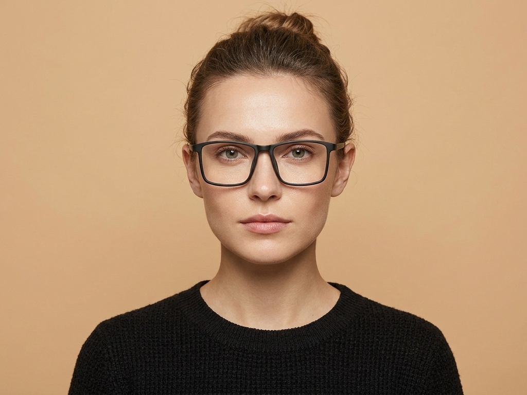 BS0620-0226_Black_Rectangular_TR90_Glasses_corner-tryon_female