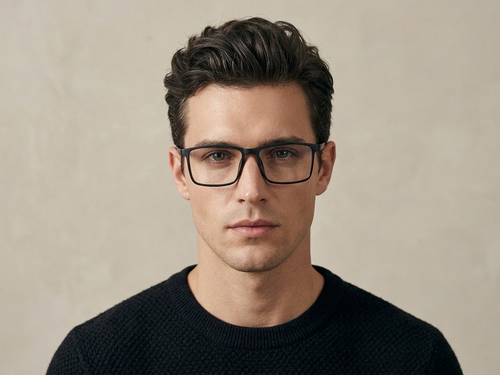 BS0620-0226_Black_Rectangular_TR90_Glasses_corner-tryon_male