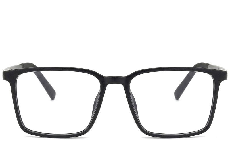 BS0620-0231_Black_Rectangular_TR90_Glasses_corner-front