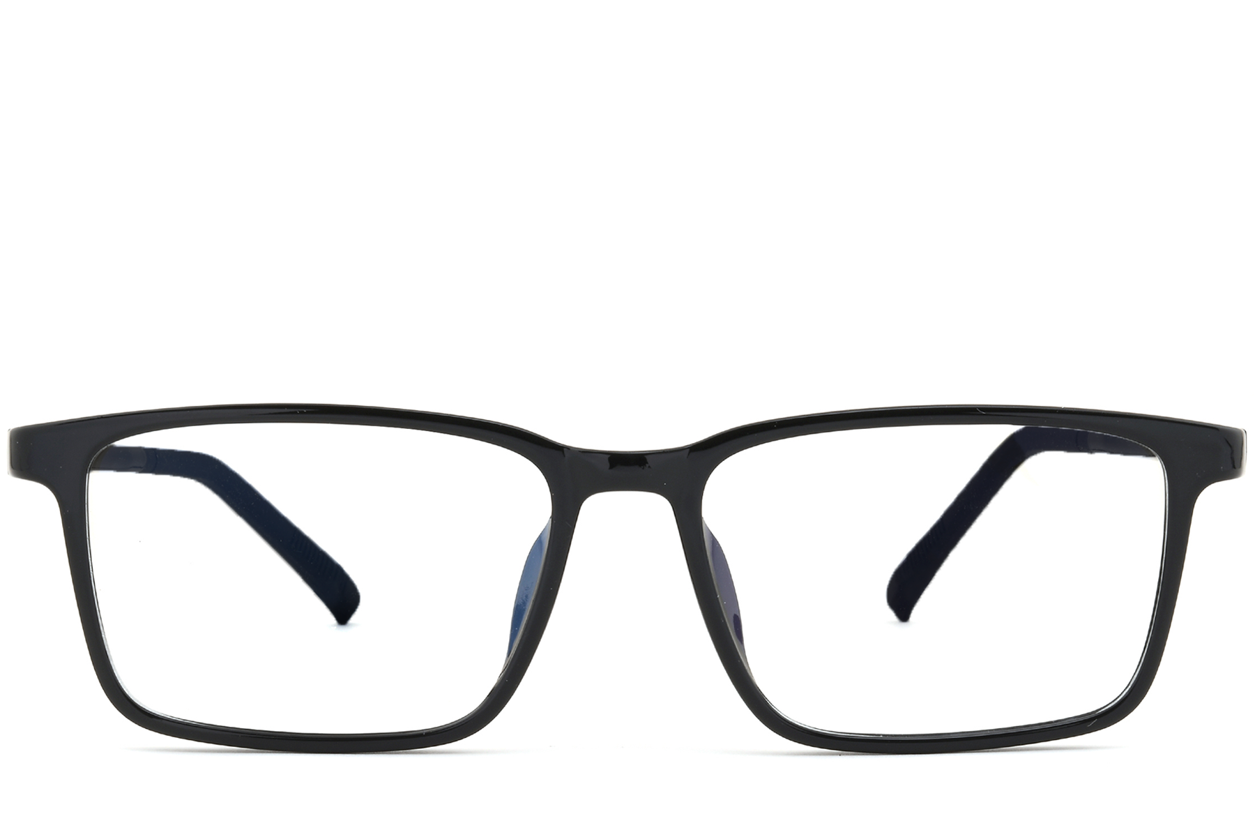 BS0620-0247_Black_Rectangular_TR90_Glasses_front