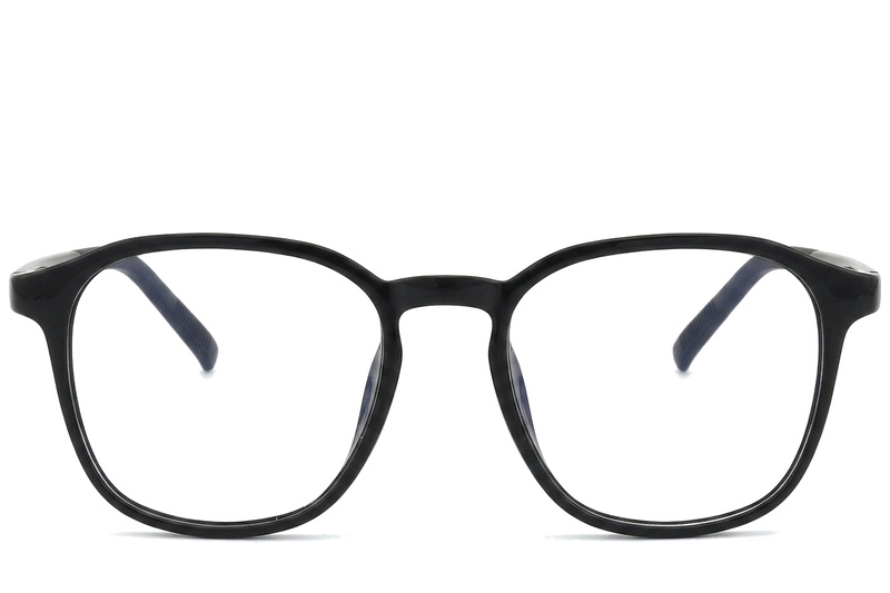 BS0620-0253_Black_Rectangular_TR90_Glasses_corner-front