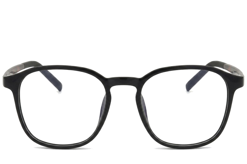 BS0620-0254_Black_Rectangular_TR90_Glasses_corner-front