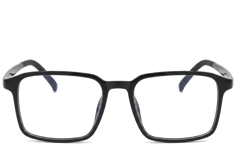BS0620-0258_Black_Rectangular_TR90_Glasses_corner-front