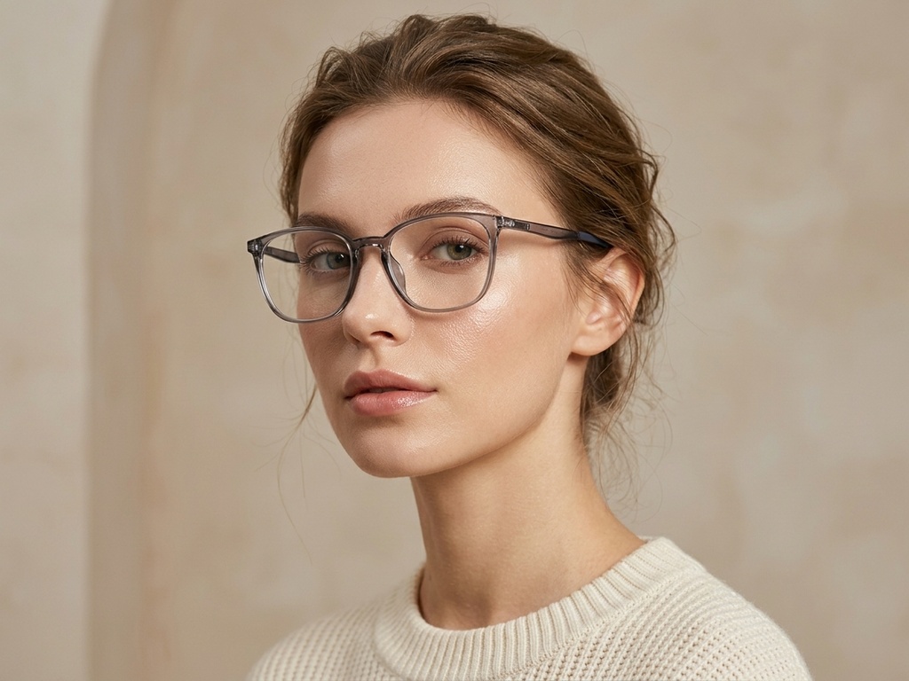 BS0620-0264_Grey_Rectangular_TR90_Glasses-tryon_female