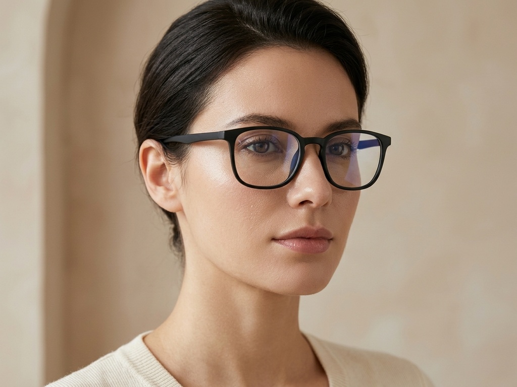 BS0620-0266_Black_Rectangular_TR90_Glasses_corner-tryon_female