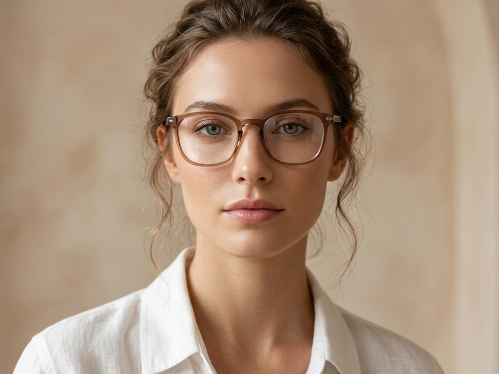 BS0620-0282_Brown_Rectangular_TR90_Glasses_corner-tryon_female
