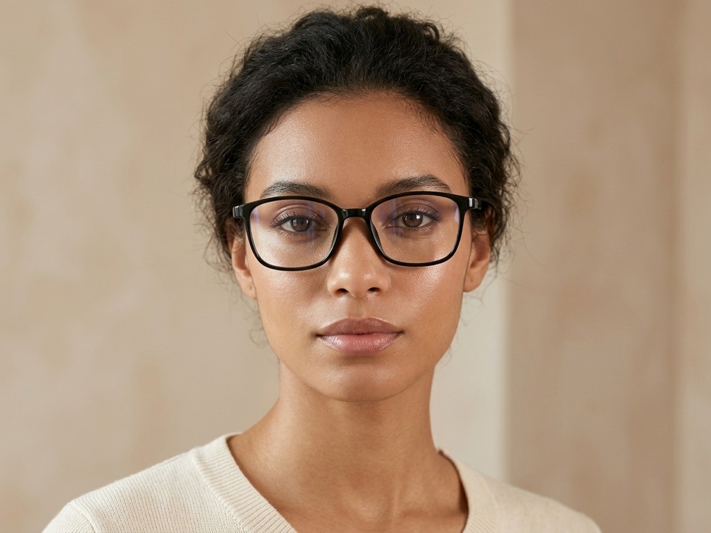BS0620-0285_Black_Rectangular_TR90_Glasses_corner-tryon_female