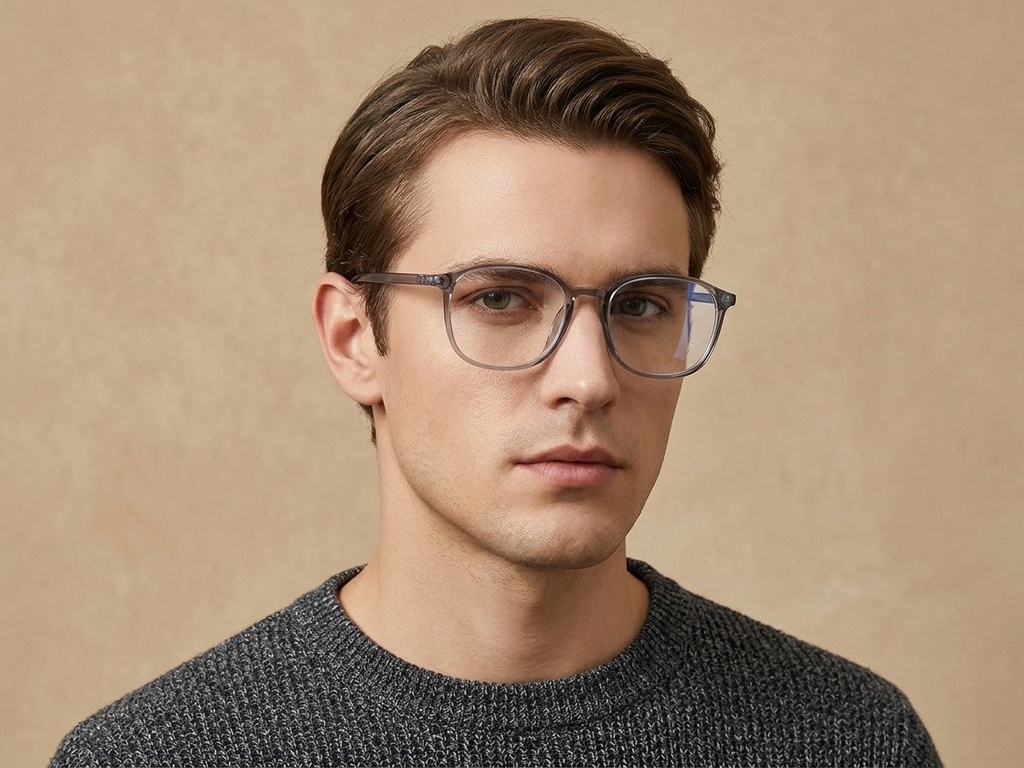 Rectangular Gray TR90 Glasses #BS0620-0300