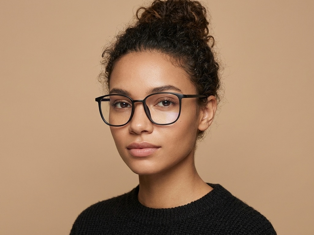 BS0620-0308_Black_Rectangular_TR90_Glasses_corner-tryon_female