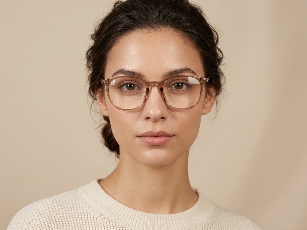 BS0620-0320_Brown_Rectangular_TR90_Glasses_corner-tryon_female