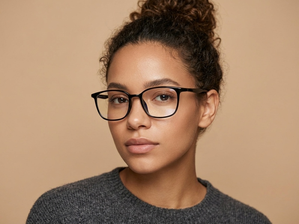 BS0620-0324_Black_Rectangular_TR90_Glasses-tryon_female