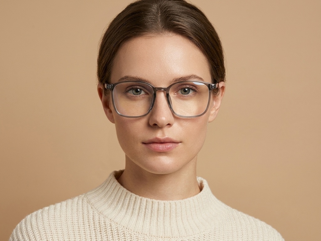 BS0620-0328_Grey_Rectangular_TR90_Glasses_corner-tryon_female