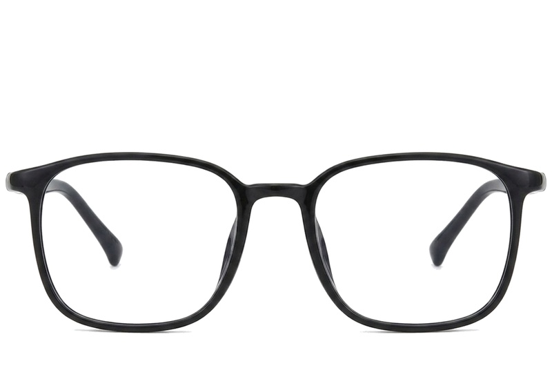 BS0620-0331_Black_Rectangular_TR90_Glasses_corner-front