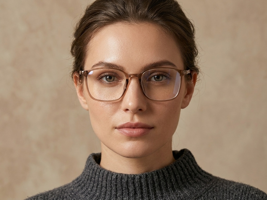 BS0620-0332_Brown_Rectangular_TR90_Glasses_corner-tryon_female