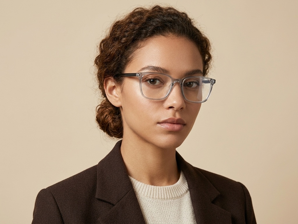 BS0620-0342_Grey_Rectangular_TR90_Glasses_corner-tryon_female