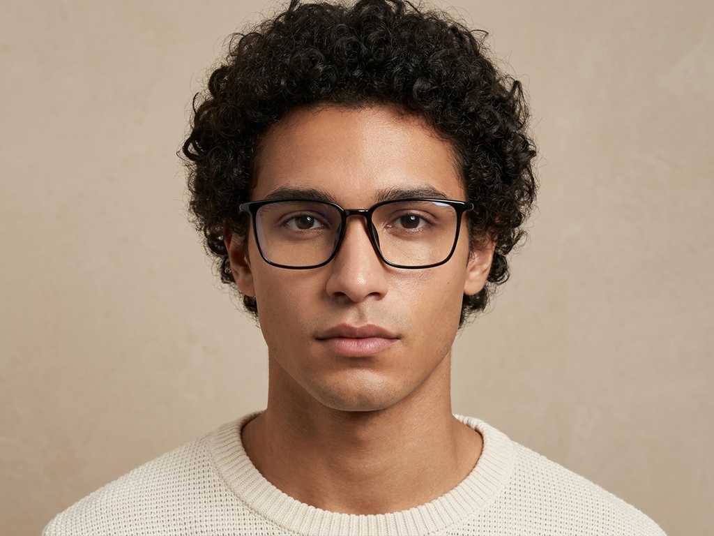 BS0620-0344_Black_Rectangular_TR90_Glasses-tryon_male