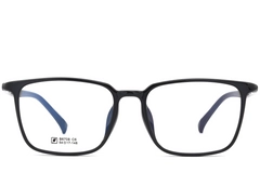 BS0620-0344_Black_Rectangular_TR90_Glasses_front