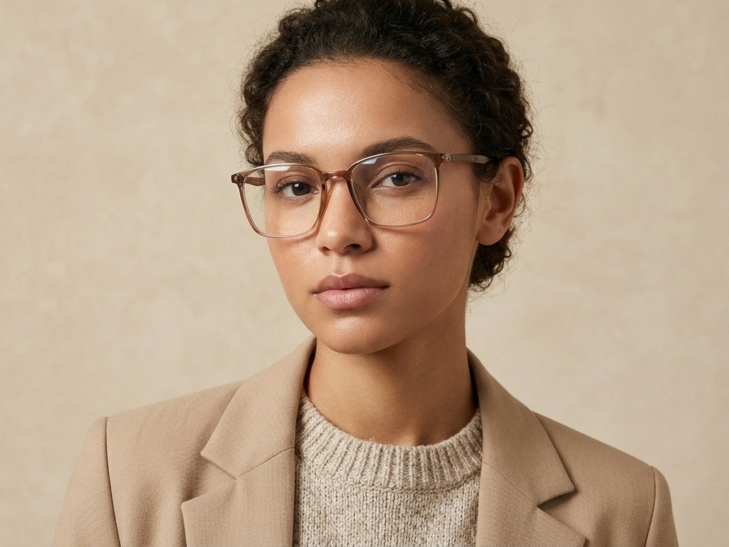 BS0620-0346_Brown_Rectangular_TR90_Glasses_corner-tryon_female