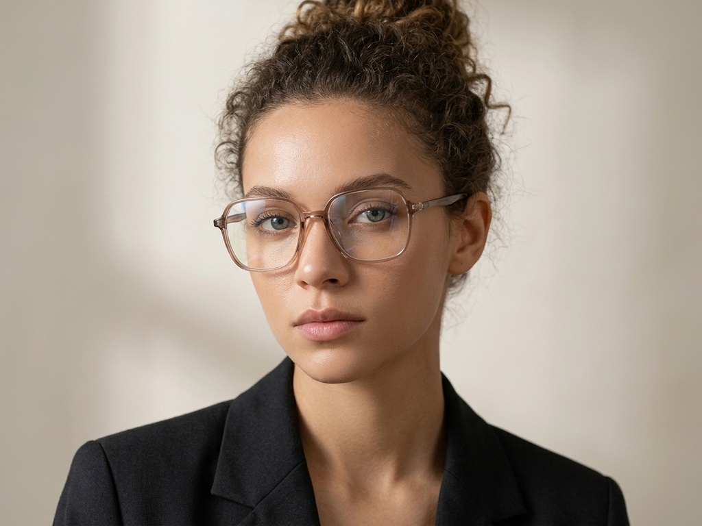 BS0620-0362_Brown_Rectangular_TR90_Glasses_corner-tryon_female
