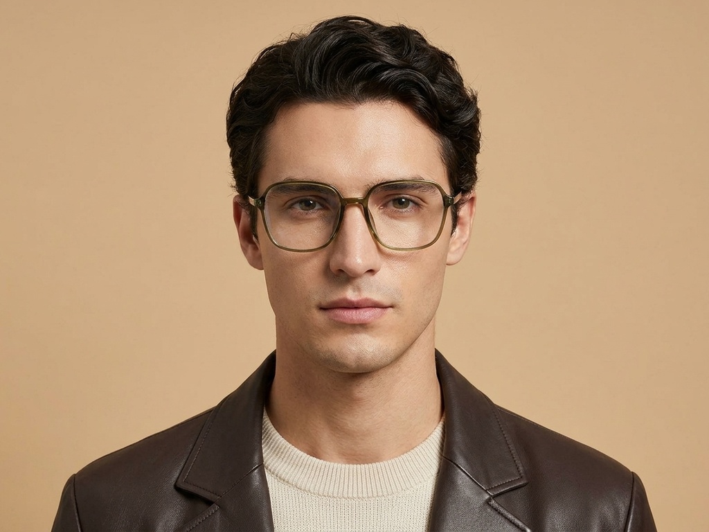 BS0620-0364_Green_Rectangular_TR90_Glasses_corner-tryon_male