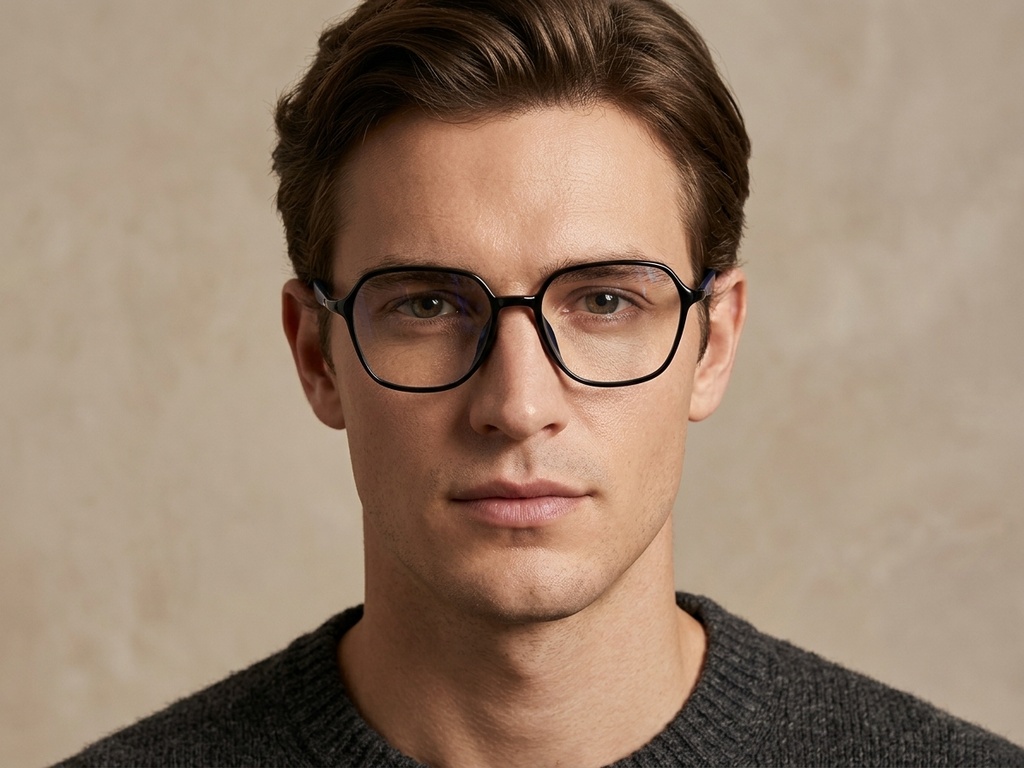 BS0620-0368_Black_Rectangular_TR90_Glasses-tryon_male
