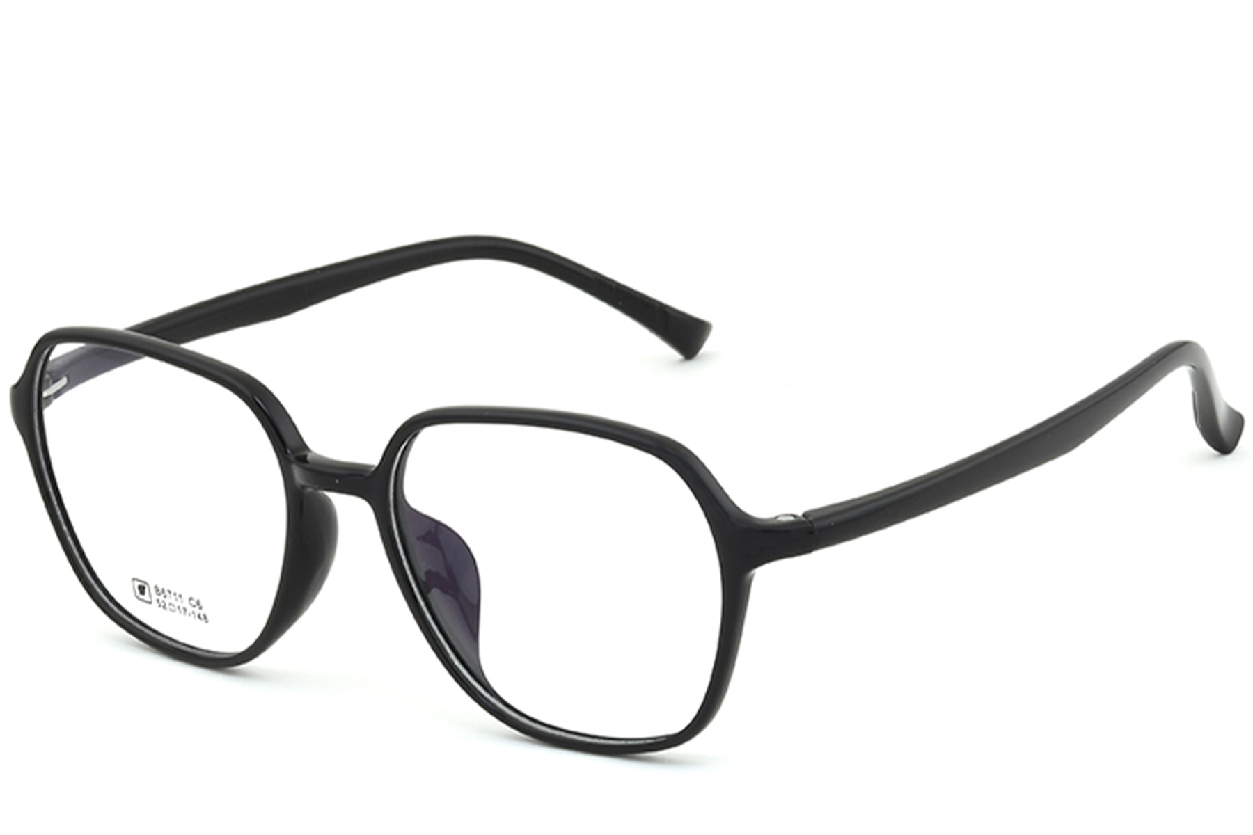 Rechteckige schwarze TR90-Brille #BS0620-0368