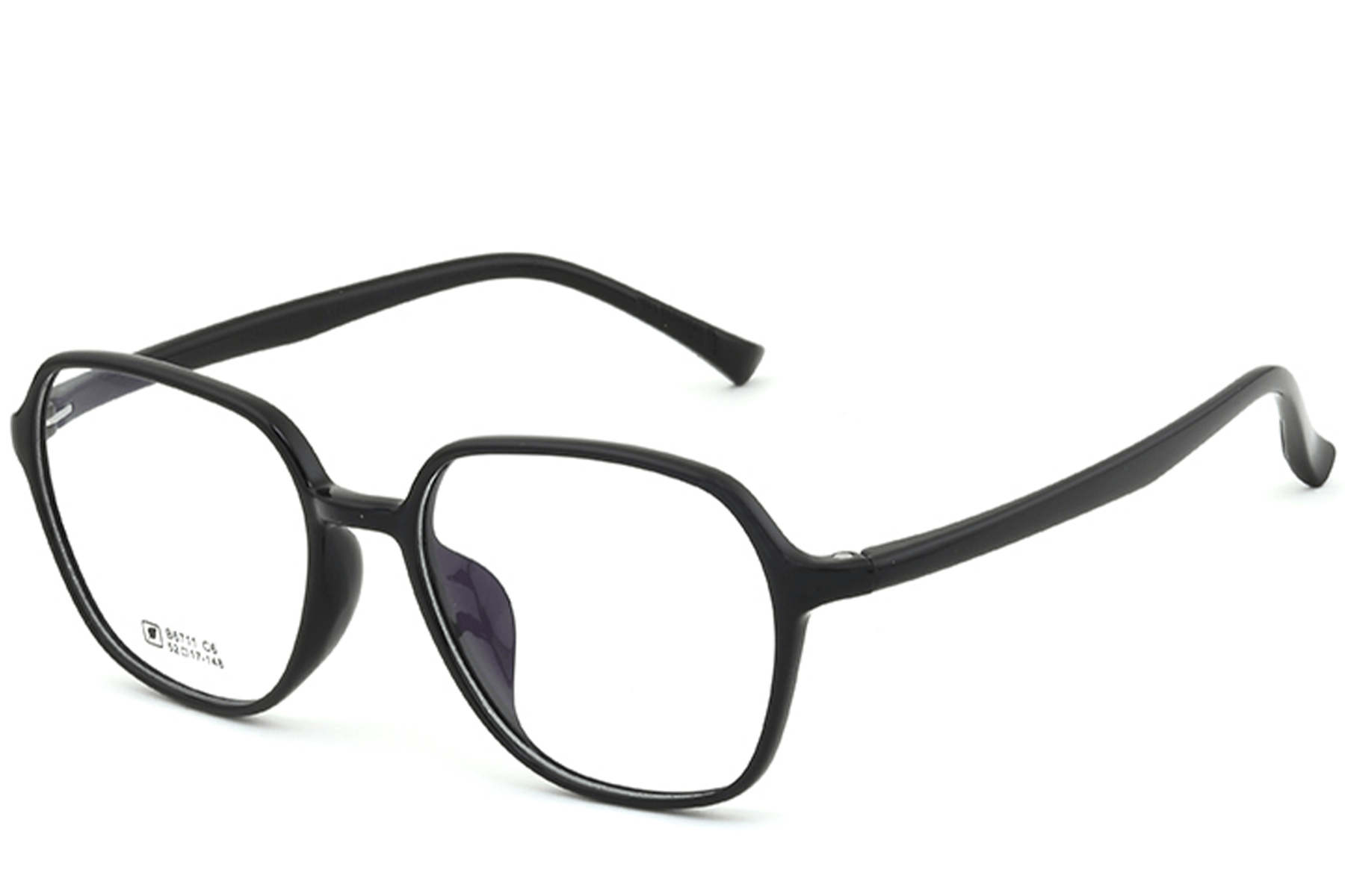 Rechteckige schwarze TR90-Brille #BS0620-0368