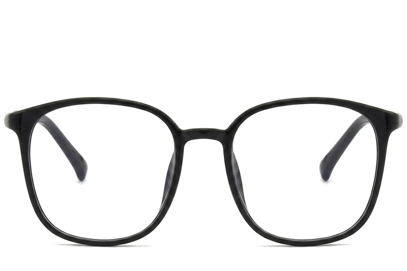 BS0620-0374_Black_Rectangular_TR90_Glasses_corner-front