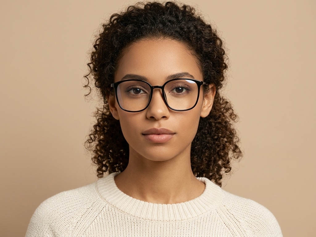 BS0620-0374_Black_Rectangular_TR90_Glasses_corner-tryon_female