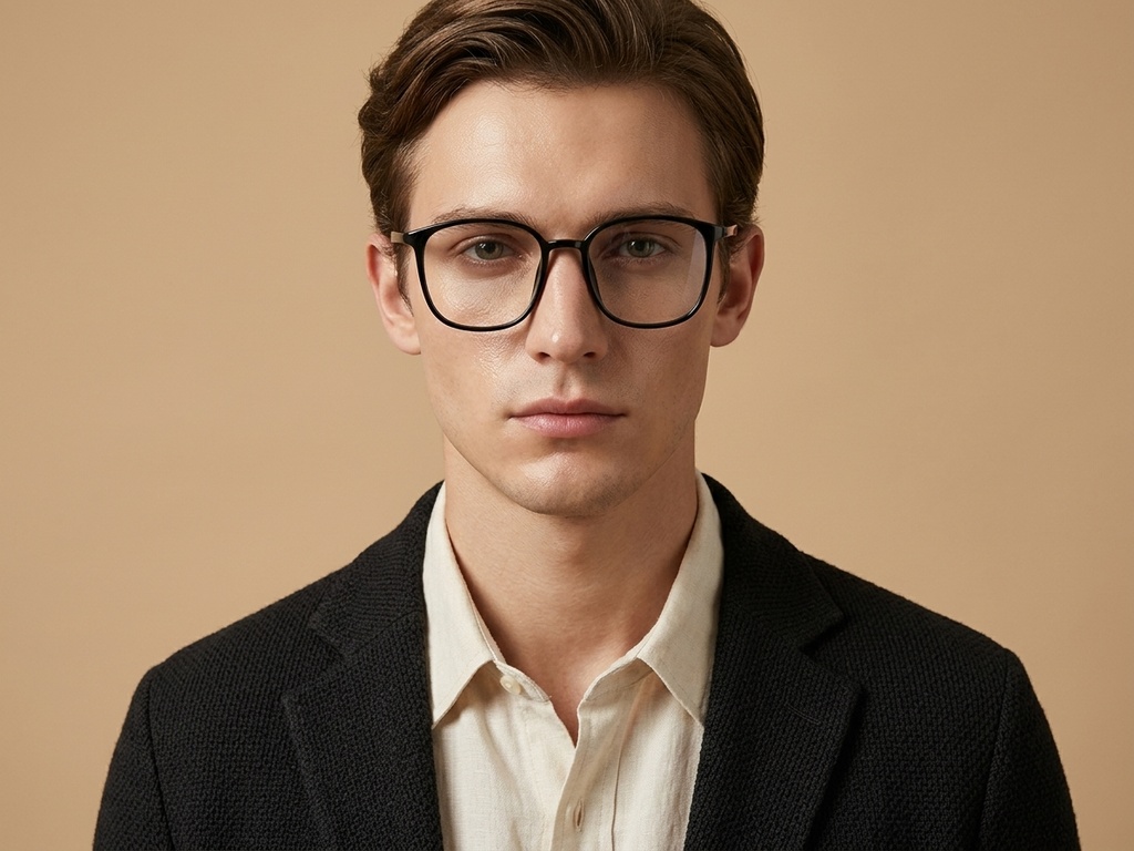 BS0620-0374_Black_Rectangular_TR90_Glasses_corner-tryon_male