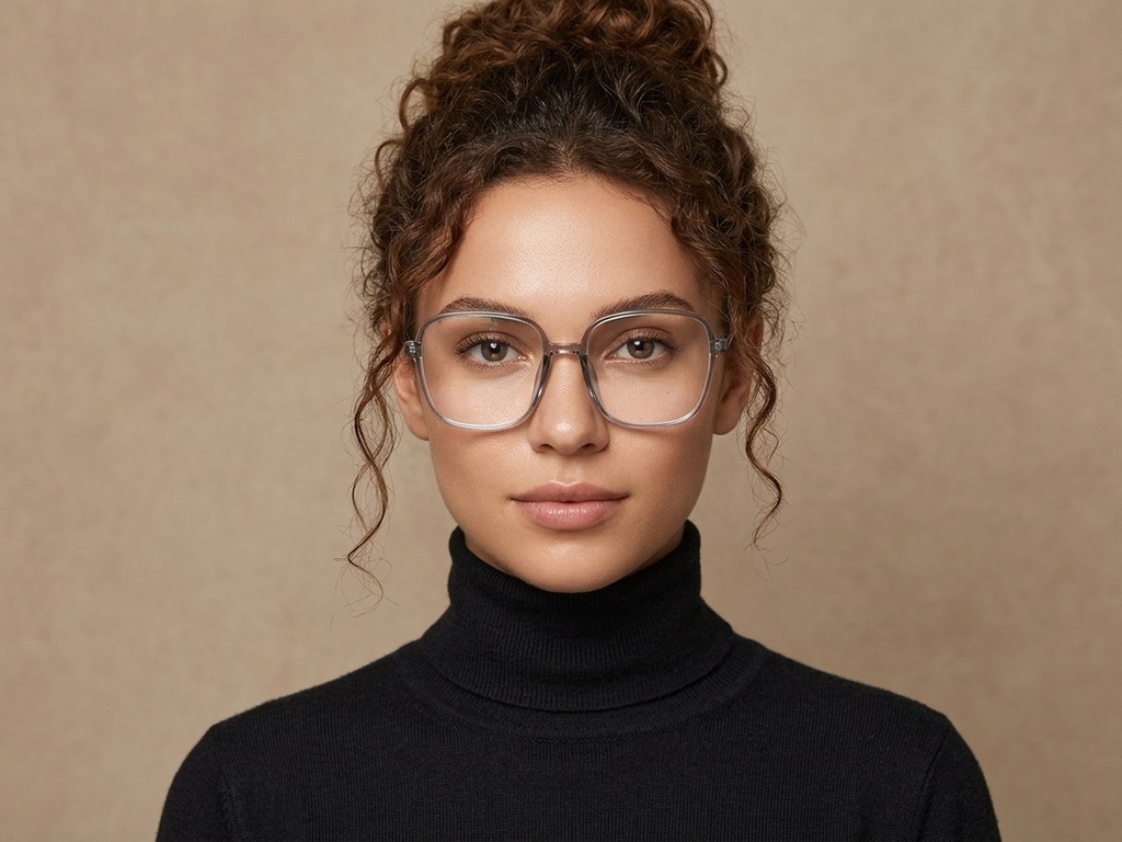 BS0620-0377_Grey_Rectangular_TR90_Glasses_corner-tryon_female