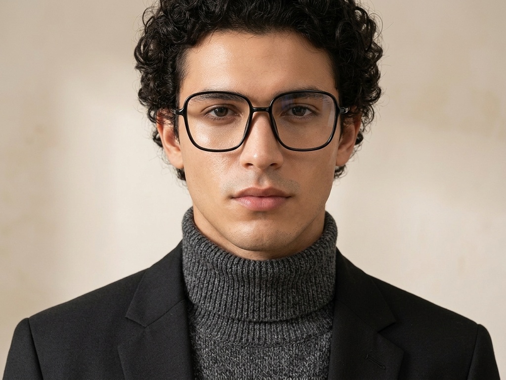BS0620-0380_Black_Rectangular_TR90_Glasses_corner-tryon_male