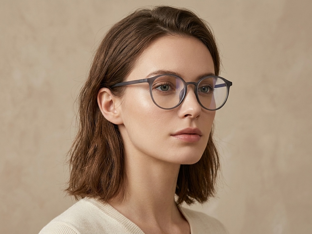 BS0620-0392_Grey_Oval_TR90_Glasses_corner-tryon_female