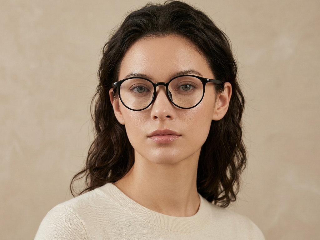 BS0620-0393_Black_Oval_TR90_Glasses-tryon_female