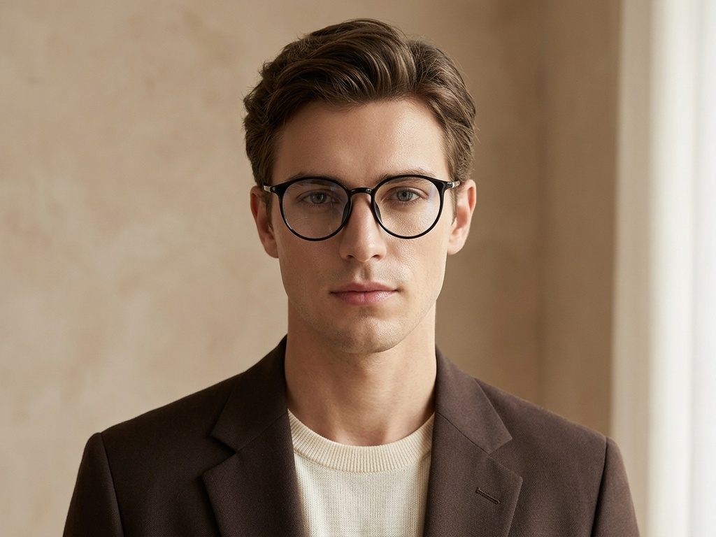 BS0620-0393_Black_Oval_TR90_Glasses-tryon_male