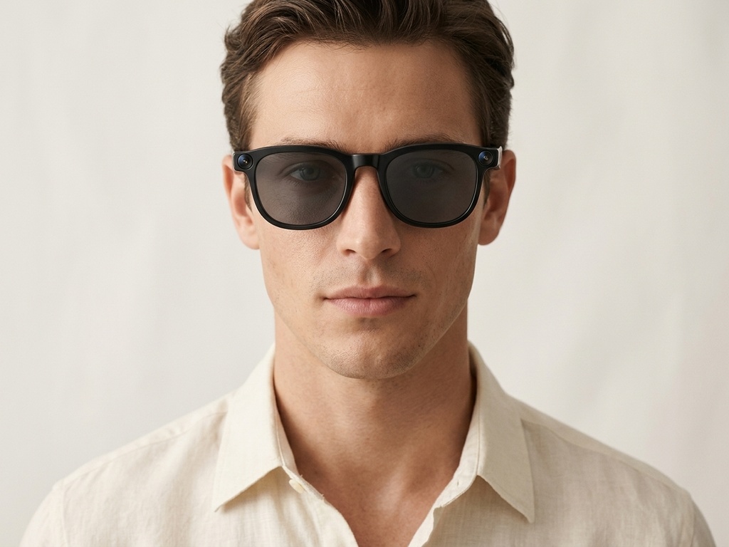 G2 Rectangular Black TR90 Smart AI Glasses #BS0705-0001