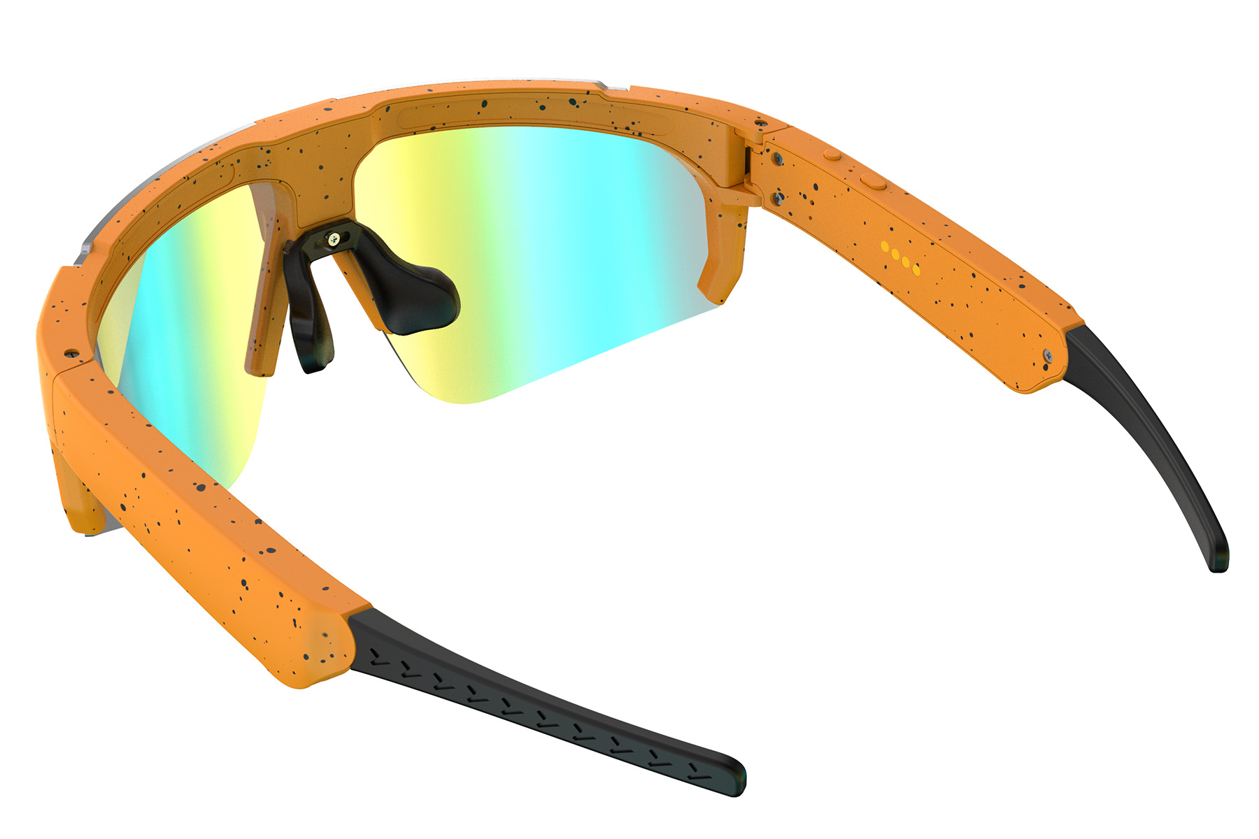 BS0705-0006_Orange_Semi-rimless_TR90_Smart_AI_sunglasses_back