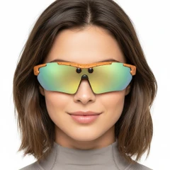 BS0705-0010_G6_Orange_Semi-rimless_TR90_Smart_AI_sunglasses_model