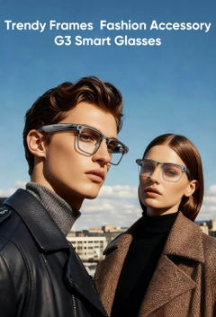 (PRE-ORDER) G3 Semi-rimless Black TR90 Smart AI Sunglasses #BS0705-0007