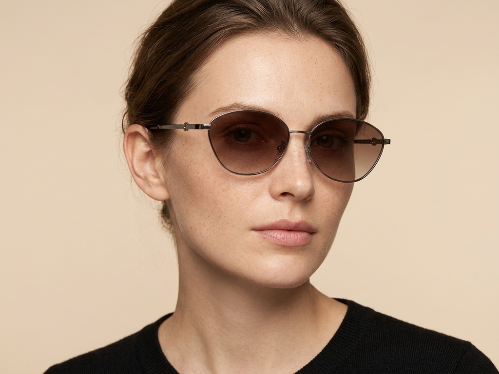 BS0824-0007_Silver_Oval_Metal_Sunglasses-tryon_female